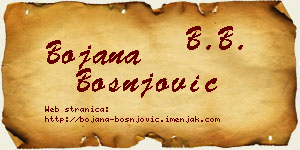 Bojana Bošnjović vizit kartica